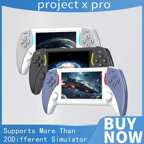 O novo projeto x pro console de jogos portátil com tela hd ips de 4,7 polegadas suporta joysticks duplos de saída hd de arcade psp ps1
