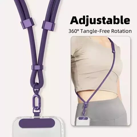 Cordão universal ajustável para telefone, colar crossbody, capa de telefone, corda longa de suspensão com clipe, anti-perda, durável e resistente