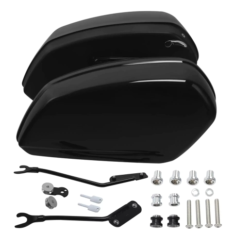 Alforjes pretos brilhantes para motocicleta, bolsas para harley softail low rider st fxlxt 2022-2024