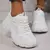 2025 primavera novo estilo versátil moda cor pura respirável superior sapatos esportivos casuais das mulheres sapatos de corrida de estrada pai