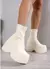 Novo estilo gótico sexy elegante plataforma grossa botas de tornozelo feminino tamanho grande 43 andando sapatos femininos confortáveis sapatos plataforma na internet