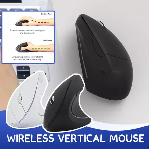 Mouse Ergonômico Vertical Sem Fio, Mouse para Jogos de Computador, Mouse Óptico USB, Direita, Mão Esquerda para Laptop, PC, Desktop, Novo, U4z6, 2.4g