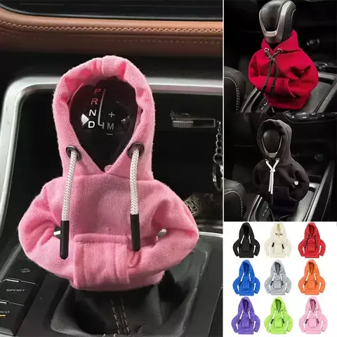 Nova capa de mudança de engrenagem do carro com capuz capa de mudança de engrenagem alça decoração se encaixa manual automático alavanca de mudança de carro decoração interior ornamento