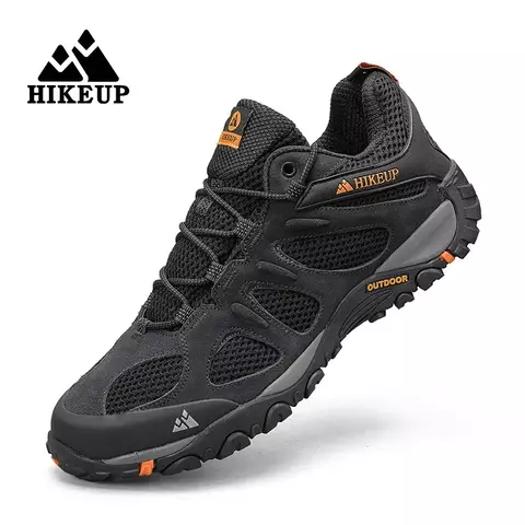Hikeup novo antiderrapante resistente ao desgaste dos homens ao ar livre caminhadas sapatos respirável respingo escalada tênis caça sapatos de montanha