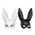 1 pçs preto branco coelho máscara festa de halloween decoração festa orelhas longas coelho máscara traje cosplay ? - comprar online
