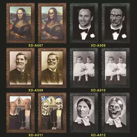 3D Ghost Face Photo Frame, Retrato Horror Mutável, Festa de Halloween, Bar Horror, Casa Assombrada, Decoração Adereços, 28x22cm