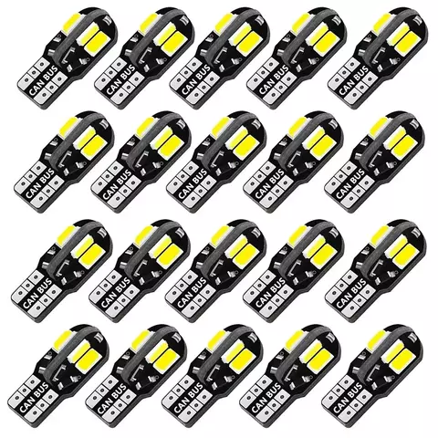 10/20 pçs w5w t10 lâmpadas led canbus 5730 8smd 12v 6000k 194 168 led mapa do carro luzes cúpula luz de estacionamento lâmpada sinal automático