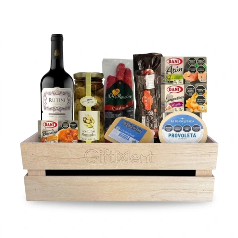 BOX PREMIUM PICADA Y VINO - Giftment