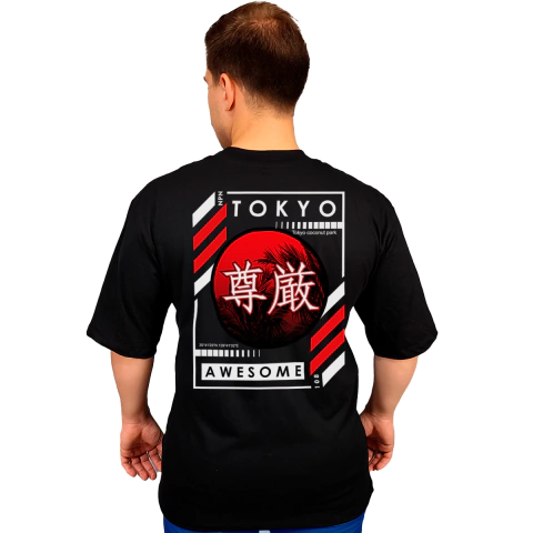 Camiseta Oversized Streetwear Urban 100% Algodão 30.1 - 34 Preto