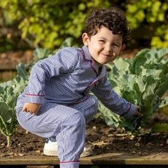Pijama infantil de algodão Petit Rayè