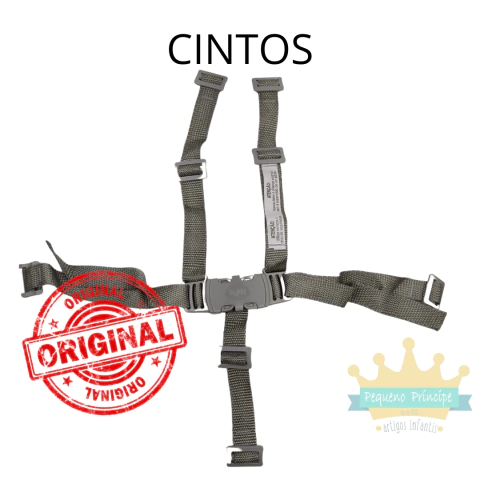 Cintos Completos Carrinho e Cadeira de Refeição Tutti Baby Cinza