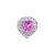 Charm coração rosa pink - Prata 925 com Ródio