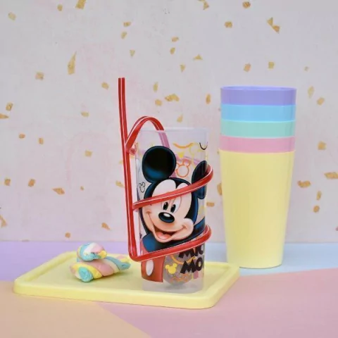 Vaso Alto Infantil Con Sorbete - Personajes - Brumastore