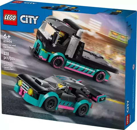 Lego City 60406 Coche De Carreras Y Camión de Transporte 328pcs