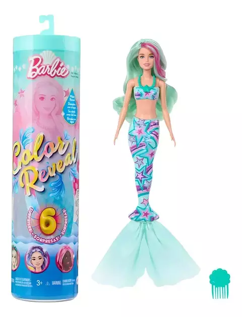 Barbie Color Reveal 30cm - Sirena 6 Sorpresas - Mattel - comprar online