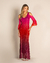 Vestido Tule Longo Estampa Degradê Pink