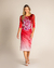 Vestido Tule Midi Estampa Flor Max Vermelho