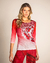 Blusa Tule Estampa Flor Max Vermelho