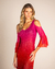 Vestido Tule Longo Estampa Degradê Pink - comprar online