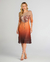 Vestido Tule Curto Estampa Degrade Laranja