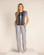 Baby Look Estampa Lenço P&B - comprar online