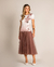 Saia Tule Midi Marrom - comprar online