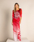 Vestido Tule Longo Estampa Flor Max Vermelho na internet