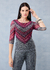 Blusa Tule Estampa Tricô Bordô