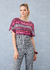 Blusa Malha Estampa Tricô Bordô