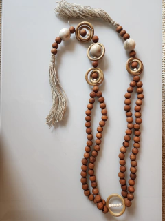 Colar Decorativo Argola - madeira - comprar online