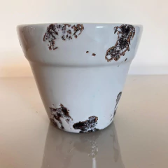 Vaso de Cerâmica Branca Esmaltada na internet
