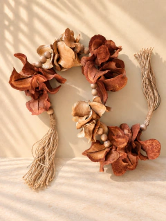 Colar decorativo de casca de jacarandá - natural e marrom