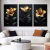 Trio de Quadros Decorativos Flores de Ouro - loja online