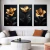 Trio de Quadros Decorativos Flores de Ouro na internet