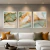 Trio de Quadros Decorativos Verde Solar