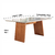 Mesa de Jantar Eros 1,80mx0,90m Cinamomo com Tampo e Vidro Off White - Pronta Entrega