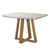 Mesa de Jantar Bennett C/ Vidro 1,15m Cinamomo C/ Vidro Off White - Pronta Entrega