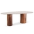 Mesa de Jantar Ametista com Tampo Laqueado Vidro Orgânico e Base Ripada - comprar online