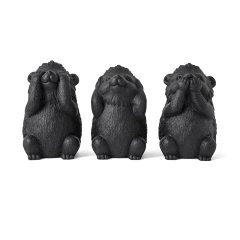 KIT ESCULTURAS OURIÇO SABEDORIA - 3 PÇS