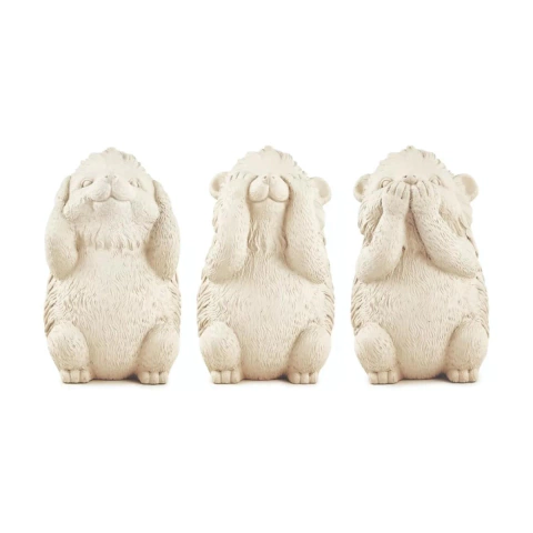 KIT ESCULTURAS OURIÇO SABEDORIA - 3 PÇS