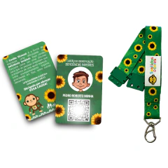Cordão Girassol + Crachá Girassol