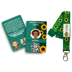 Cordão Girassol + Crachá Tourette