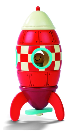 Foguete Magnético Vermelho Janod - Brinquedo Terapêutico