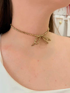 COLLAR MOÑO DORADO - comprar online