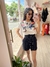 SHORT JEANS PRETO COM ELÁSTICO - comprar online