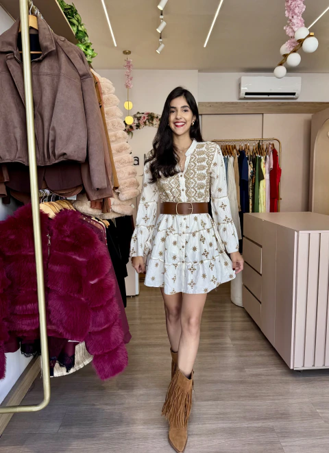 VESTIDO BORDADO CURTO