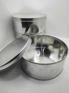 Lata central 16,5 cm diam, 7cm alto x 100 unidades en internet