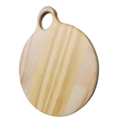 Tabla Circular Madera Pino 25 Cm Para Pizza Y Quesos Con Asa