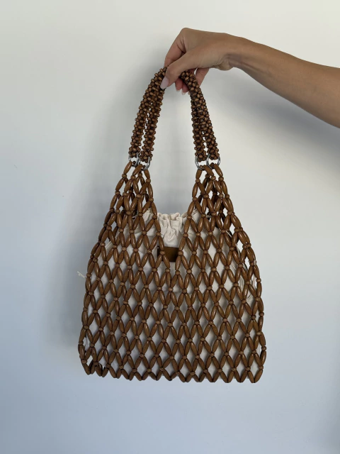 Bolsa Miçangas Madeira - Essentia