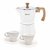 Set Cafetera Italiana + 2 Platos + 2 Pocillos Cerámica White - comprar online